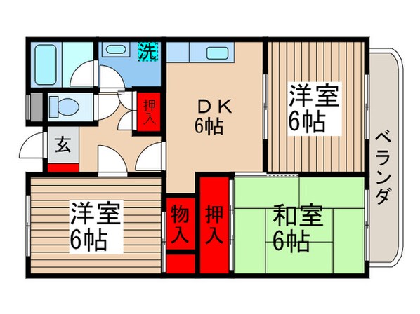 国立イ－ストハイツの物件間取画像